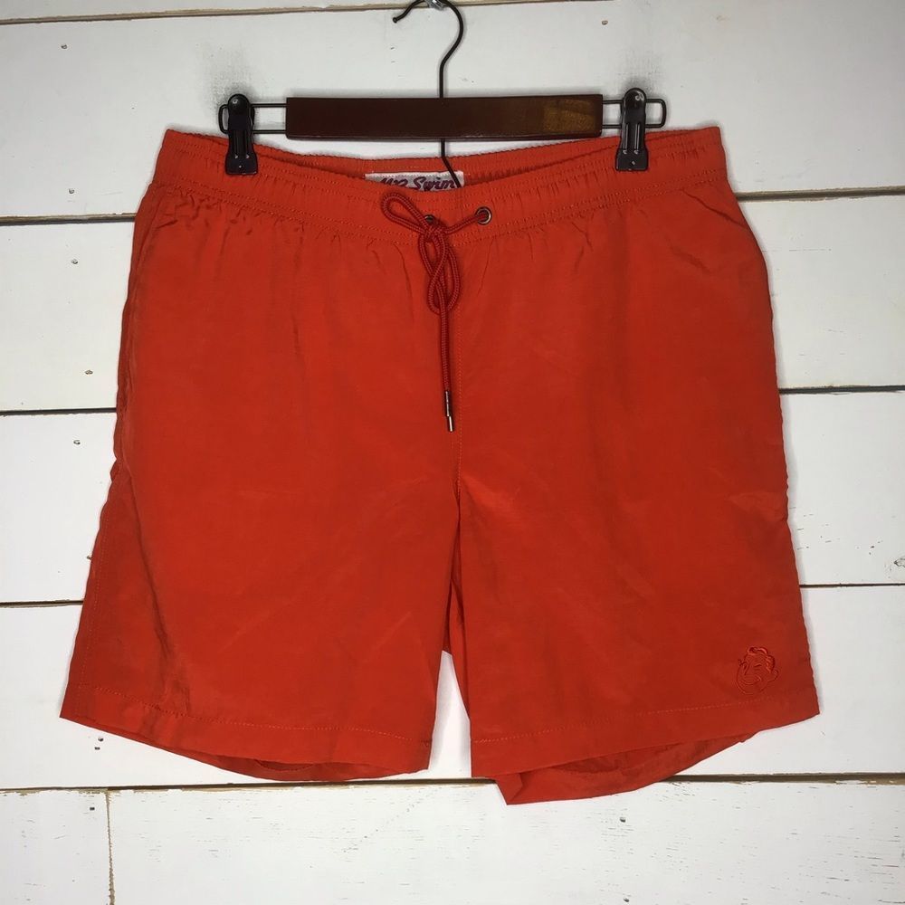 New Mr. Swim Shimmer Dale Elastic Swim Trunk, Red